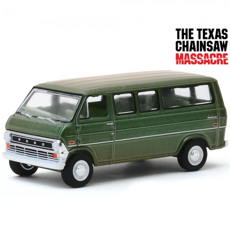 Carro Greenlight Hollywood The Texas Chainsaw Massacre - Ford Club Wagon 1972 - Escala 1/64 (44870-a)