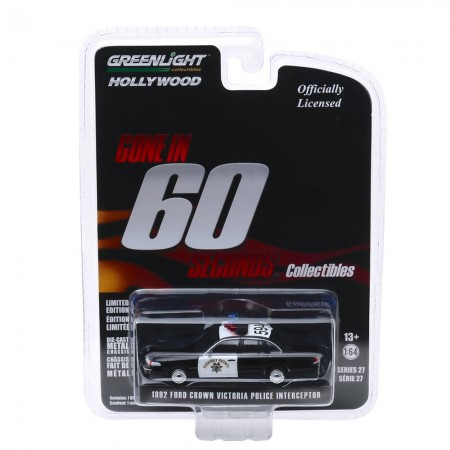 Carro Greenlight Hollywood Gone In 60 Seconds - Ford Crown Victoria Police Interceptor 1992 - Escala 1/64 (44870-e)