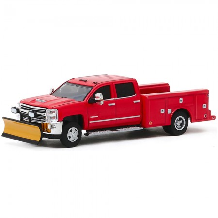Carro Greenlight Dually Drivers - Chevrolet Silverado 3500hd With Snow Plow 2018 - Escala 1/64 (46030-a)
