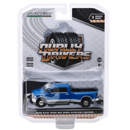 Carro Greenlight Dually Drivers - Dodge Ram 3500 Big Horn Harvest Edition 2018 - Escala 1/64 (46030-d)