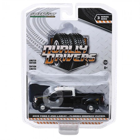 Carro Greenlight Dually Drivers - Ford F-350 Lariat 2019 Florida Highway Patrol - Escala 1/64 (46030-e)