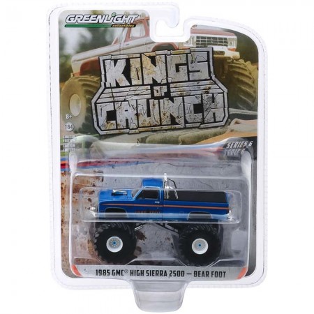 Carro Greenlight Kings Of Crunch - Gmc High Sierra 2500 Bear Foot 1985 - Escala 1/64 (49060-c)