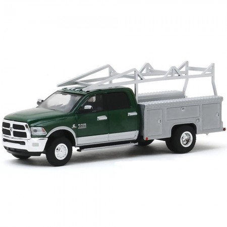 Carro Greenlight Dually Drivers - Dodge Ram 3500 Laramie With Ladder Rack 2018 - Escala 1/64  (46030-c)