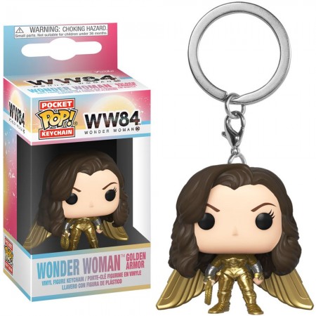Chaveiro Funko Pocket Pop Keychain Wonder Woman 1984 - Wonder Woman Golden Armor (no Helmet)