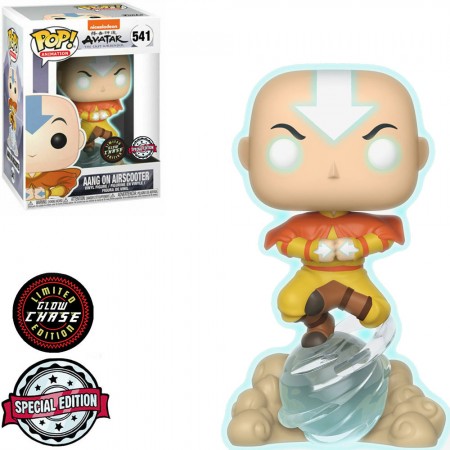 Funko Pop Avatar Exclusive - Aang On Airscooter 541 (glow Chase)