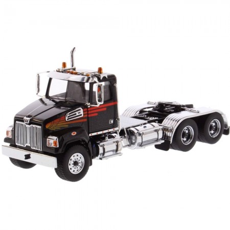 Caminhão Diecast Masters - Western Star 4700 Sf Tandem Tractor Black - Escala 1/50 (71036)