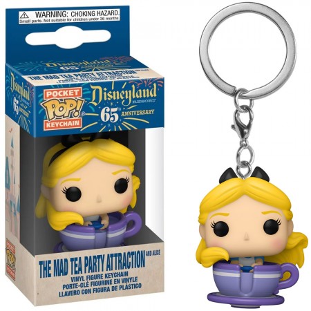 Chaveiro Funko Pocket Pop Keychain Disneyland Resort - The Mad Tea Party Attraction (and Alice)