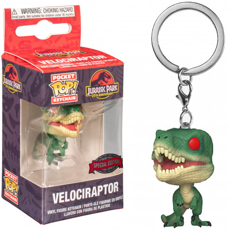 Chaveiro Funko Pocket Pop Keychain Jurassic Park Exclusive - Velociraptor