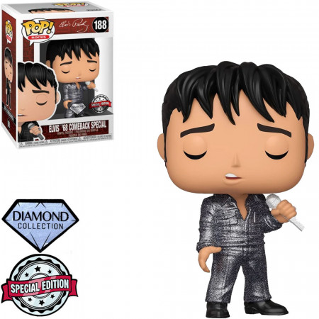 Funko Pop Rocks Elvis Presley Exclusive - Elvis 68 Comeback Special 188 (diamond Collection)