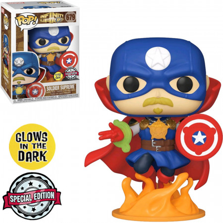 Funko Pop Marvel Infinity Warps Exclusive - Soldier Supreme 679 (glow In The Dark)