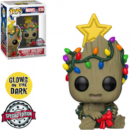 Funko Pop Marvel Holiday Exclusive - Groot Holiday 530 (glows In The Dark)