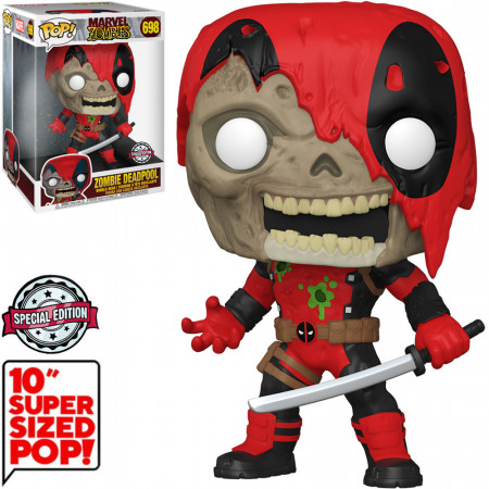 Funko Pop Marvel Zombies Exclusive - Zombie Deadpool 698 (super Sized 10