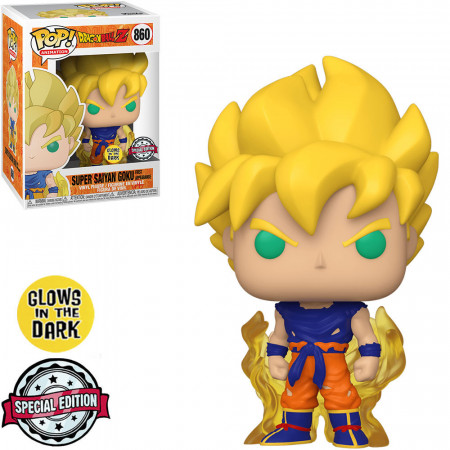 Funko Pop Dragon Ball Z Exclusive - Super Saiyan Goku First Appearance 860 (glows In The Dark)