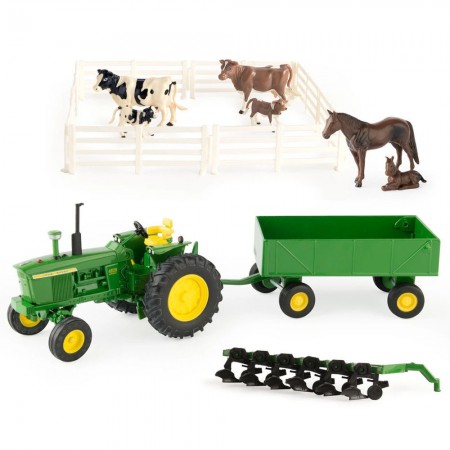 Playset Tomy - John Deere Fleet Farm - With Tractor And Trailer - Escala 1/32 (15474)