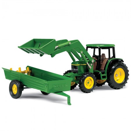 Trator Tomy Ertl - John Deere 6210 With Loader Manure And Spreader - Escala 1/32