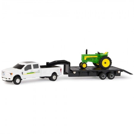 Carro Ertl - Ford F-350 With John Deere 530 Tractor - Escala 1/64