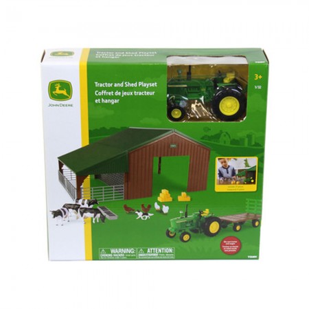 Playset Tomy Ertl - John Deere Tractor Mx305 With Shed Playset - Escala 1/32 (47024)