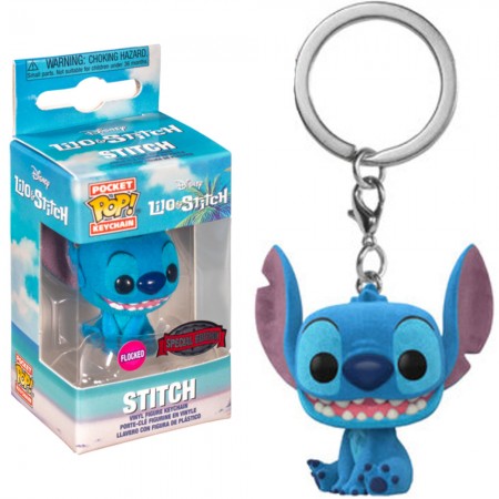 Chaveiro Funko Pocket Pop Keychain Disney Lilo & Stitch Exclusive - Stitch (flocked)