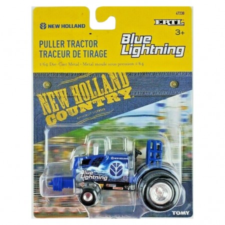 Trator Ertl Blue Lightning - New Holland Puller Tractor - Escala 1/64