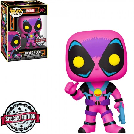 Funko Pop Marvel Black Light Exclusive - Deadpool 801