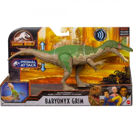 Boneco Mattel Jurassic World - Baryonyx Grim Sound Strike