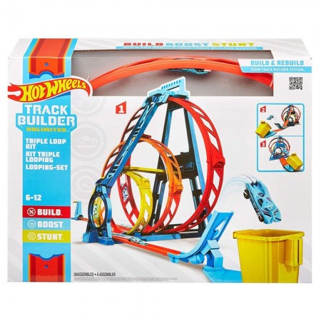 Pista Hot Wheels - Kit Track Builder Unlimited Triple Loop