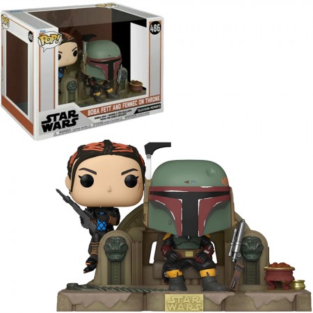 Funko Pop Moment Star Wars The Mandalorian - Boba Fett And Fennec On Throne 486