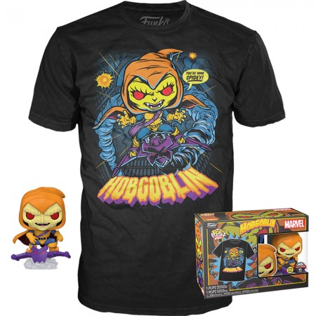 Funko Pop Marvel Animated Spider-man Tee Bundle Exclusive - Hobgoblin (glows In The Dark)