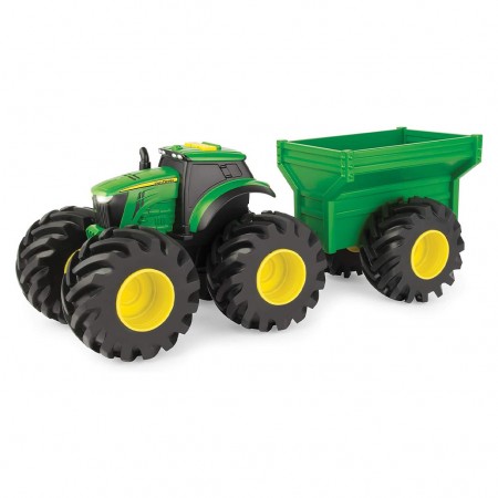 Trator Ertl Tomy - John Deere Monster Treads Light And Sound Tractor With Wagon (46260d)