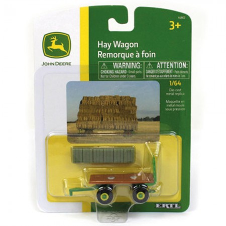 Trator Ertl Iron - John Deere Hay Wagon - Escala 1/64 (45802)