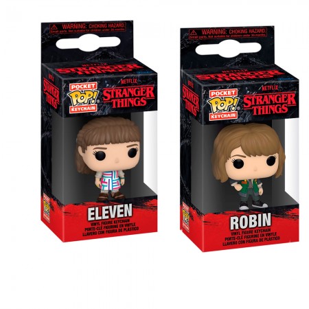 Chaveiro Funko Pocket Pop Keychain Stranger Things S4 - Eleven + Robin (combo)