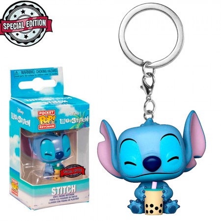 Chaveiro Funko Pocket Pop Keychain Disney Lilo & Stitch Exclusive - Stitch W/boba