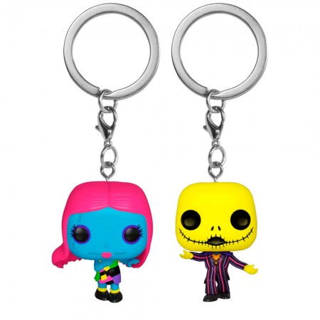 Chaveiro Funko Pop Keychain Disney The Nightmare Before Christmas Blacklight - Sally & Jack