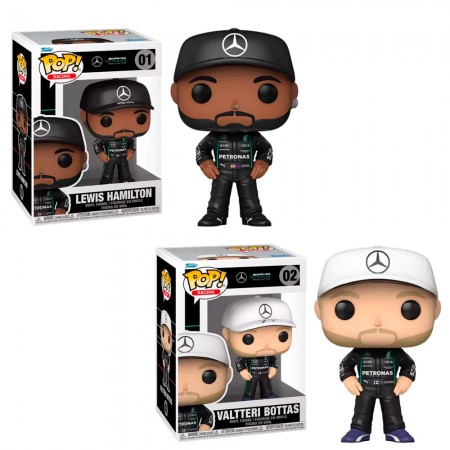 Funko Pop Frmula 1 - Lewis Hamilton 01 e Valtteri Bottas 02 (combo)