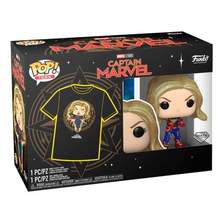 Box Funko Pop Marvel - Captain Marvel + Camiseta Tee Bundle *l*