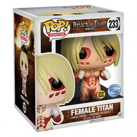 Funko Pop Attack On Titan Exclusive - Female Titan 233 (glows In The Dark) (super Sized 6