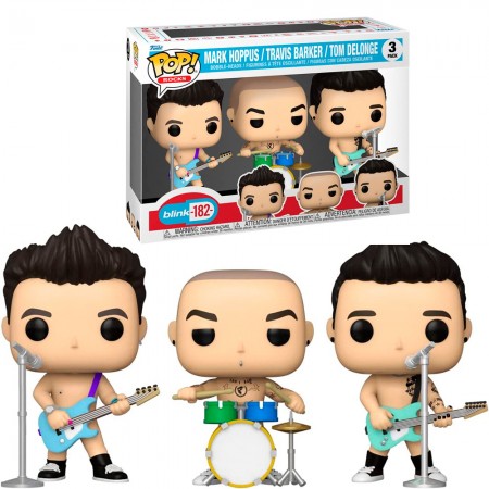 Funko Pop Rocks Blink-182- - Mark Hoppus / Travis Barker / Tom Delonge (3 Pack)