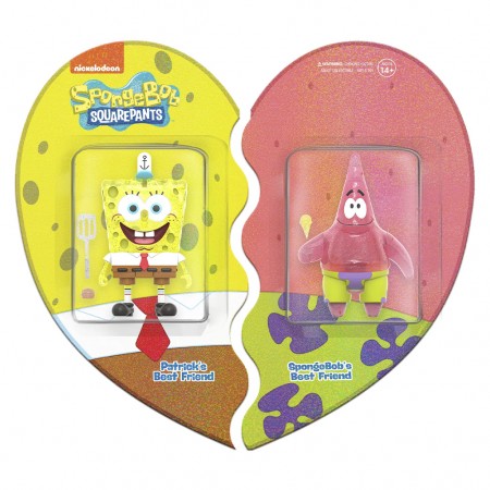 Boneco Super7 Bob Esponja - Bob Esponja e Patrick Gliter 2-pack 24027