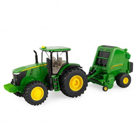 Trator Ertl Ertl - John Deere 727or & 560ren Fardadora Redonda - Escala 1/32 (47355)