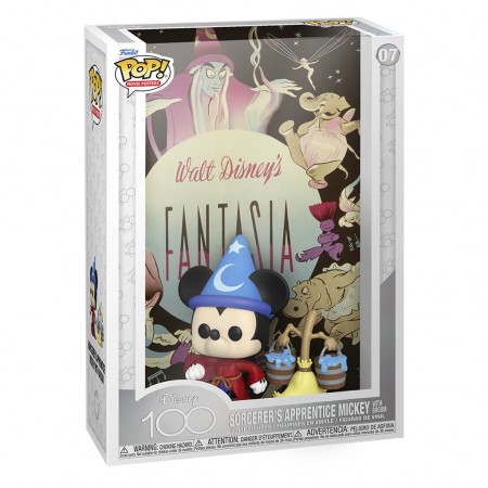 Funko Pop Movie Covers Disney 100th - Mickey Aprendiz de Feiticeiro Com Vassoura 07
