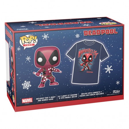 Funko Pop Tees Marvel Deadpool Holiday + Camiseta Tees *lg* 63658