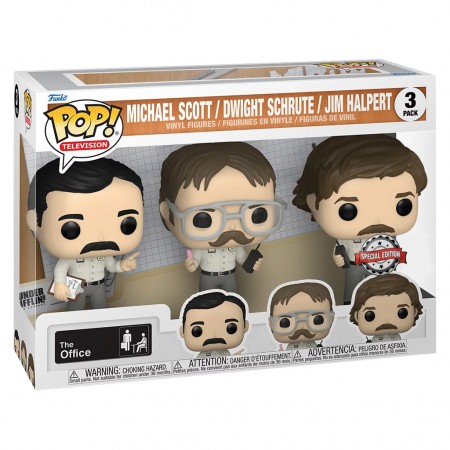 Funko Pop Television The Office Utica Prank - Michael Scott / Dwight Schrute / Jim Halpert 3-pack