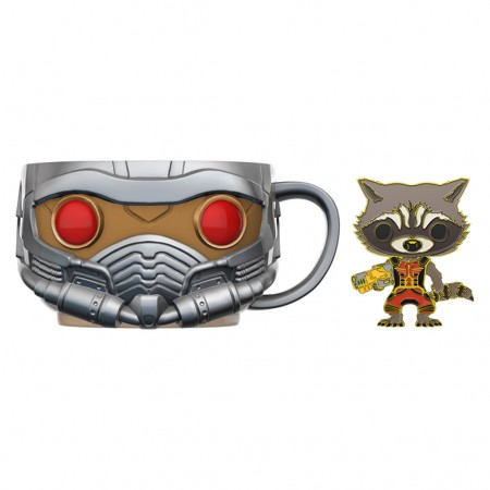 Caneca Funko Mug Marvel Star-lord + Pin Rocket 65501