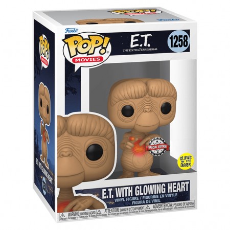 Funko Pop Movies E.t o Extra-terrestre 40th Anniversary Exclusive - E.t With Glowing Heart 1258 (glows In The Dark)