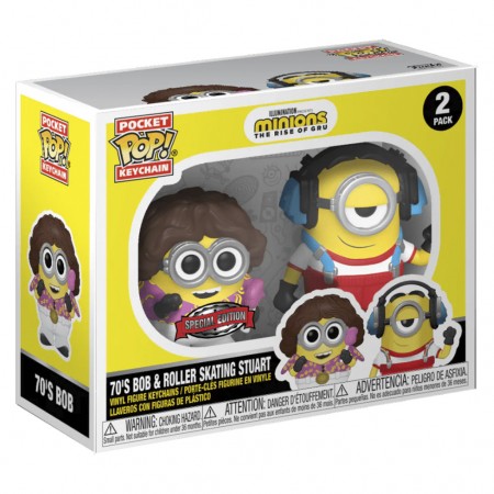 Chaveiro Funko Pop Keychain Minions 70 - Bob & Stuart Roller 2-pack (49493)