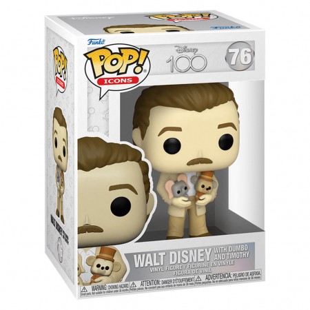 Funko Pop Icons Disney 100th - Walt Disney With Dumbo And Timothy 76