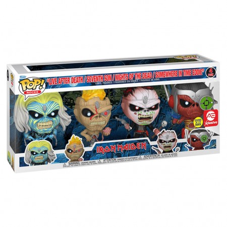 Funko Pop Rocks Iron Maiden Exclusive - Eddie 4-pack (glow In The Dark)
