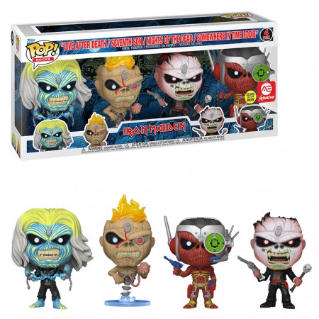Funko Pop Rocks Iron Maiden Exclusive - Eddie 4-pack (glow In The Dark)