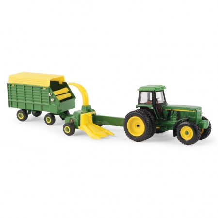 Trator Ertl - John Deere 4960 Tractor With Harvester & Wagon - Escala 1/64 (45589)