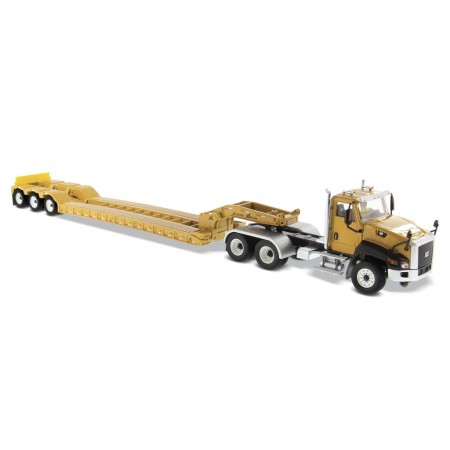 Caminho Diecast Masters - Cat Ct660 Day Cab Tractor With Xl120 Low Profile Hdg Trailer - Escala 1/50 (85503c)